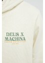 Bavlněná mikina Deus Ex Machina pánská, béžová barva, s kapucí, s potiskem