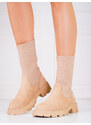 Women's suede ankle boots with elastic Shelvt upper