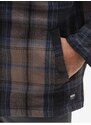 Hnědo-černá pánská svrchní kostkovaná flanelová košile VANS Howard - Pánské