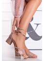 Mulanka Růžovozlaté sandály na nízkém podpatku Claudia