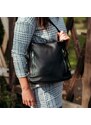 Dámská kožená batůžko kabelka Italia Maura - šedo-béžová