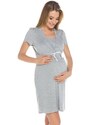 Italian Fashion Bavlněná těhotenská noční košile Alena šedá
