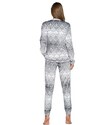 Italian Fashion Dámské hřejivé pyžamo Snow bílé s šedými vločkami