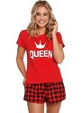DN Nightwear Krátké dámské pyžamo Queen červené