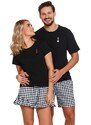 DN Nightwear Krátké pánské pyžamo Pikový král černé