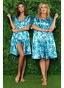Italian Fashion Dámské saténové pyžamo Pacifik modré