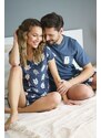 DN Nightwear Dámské pyžamo Lily tmavě modré s medvědy