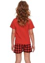 DN Nightwear Krátké dívčí pyžamo Princess červené