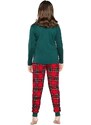 Italian Fashion Dívčí pyžamo Santa zelené se skřítky