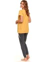 DN Nightwear Kojicí a těhotenské pyžamo Best mom žluté