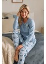 DN Nightwear Dámské pyžamo Dreams světle modré