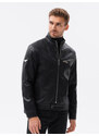 Ombre Clothing Pánská kožená bunda Ponferrada černá C604