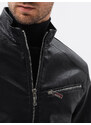 Ombre Clothing Pánská motorkářská - černá C604