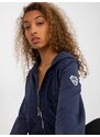 RUE PARIS TMAVĚ MODRÁ PROŠÍVANÁ BOMBER MIKINA -DARK BLUE