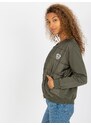 Fashionhunters RUE PARIS khaki bomber mikina s prošíváním