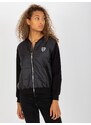 RUE PARIS ČERNÁ BOMBER MIKINA NA ZIP -BLACK