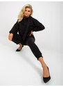 Fashionhunters Černá dvoudílná mikina s bavlněnou mikinou