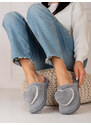 Gray women's slippers with Shelvt heart