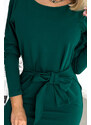 NUMOCO Zelené elegantní dámské šaty LIANNA Tmavě zelená