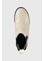 Kožené kotníkové boty Dkny Rick dámské, béžová barva, na plochém podpatku