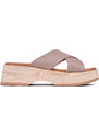 Dámské kožené nazouváky OH MY SANDALS taupe