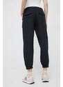 Plátěné kalhoty Dkny dámské, černá barva, high waist