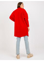 Fashionhunters Dámský červený kabát z alpaky s kapsami od Eveline