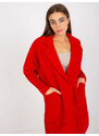 Fashionhunters Dámský červený kabát z alpaky s kapsami od Eveline