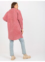 BASIC TMAVĚ RŮŽOVÝ TEDDY COAT EVELINE S KAPSAMI -DARK PINK Růžová