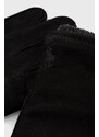 Semišové rukavice Polo Ralph Lauren pánské, černá barva
