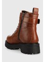 Kožené kotníkové boty Vagabond Shoemakers Cosmo 2.0 dámské, hnědá barva, na plochém podpatku, zateplené
