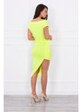 K-Fashion Asymetrické šaty žluté neonové