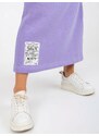 Fashionhunters Světle fialová midi sukně se zipem