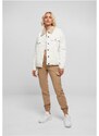 URBAN CLASSICS Ladies Oversized Sherpa Denim Jacket - offwhite raw