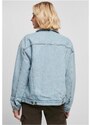 URBAN CLASSICS Ladies Oversized Sherpa Denim Jacket - clearblue bleached