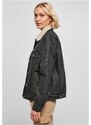 URBAN CLASSICS Ladies Oversized Sherpa Denim Jacket - black washed