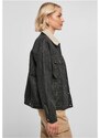 URBAN CLASSICS Ladies Oversized Sherpa Denim Jacket - black washed