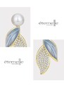 Éternelle Luxusní náušnice s bílou perlou Ignácia - sladkovodní perla