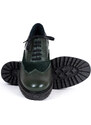 NANO Shoes Dámské zelené kožené oxfordky