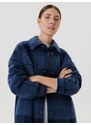 Sinsay - Kostkovaný košilový kabát - námořnická modrá