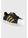 Dětské kožené sneakers boty adidas Originals Superstar černá barva, GV6622