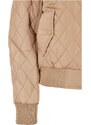 URBAN CLASSICS Ladies Diamond Quilt Nylon Jacket - unionbeige