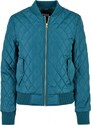 URBAN CLASSICS Ladies Diamond Quilt Nylon Jacket - jasper