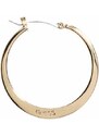 GUESS náušnice Gold-Tone Flat Logo Hoop zlaté Zlatá