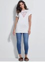 GUESS tričko Longline Logo Tee bílé XS