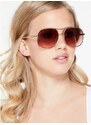 GUESS brýle Rose Gold-Tone Metal Navigator Sunglasses Oranžová