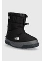 Sněhule The North Face Women S Nuptse Apres Bootie černá barva