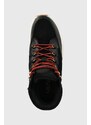 Kožené kotníkové boty Lauren Ralph Lauren Wpsuede dámské, černá barva, na plochém podpatku