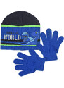 JURRASIC WORLD Čepice a rukavice JURASSIC WORLD modrá
