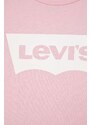 Dětská bavlněná košile s dlouhým rukávem Levi's růžová barva